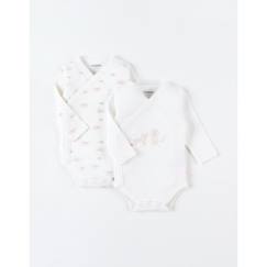 Bébé-Body-Set de 2 bodies croisés manches longues imprimés