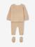 Ensemble 3 pièces en tricot : cardigan, pantalon et chaussons naissance beige chiné 3 - vertbaudet enfant 