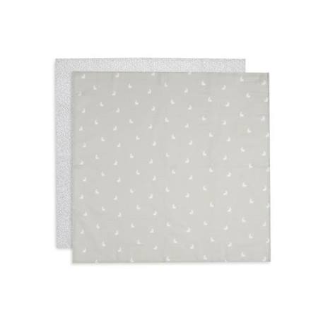 Lange gaze de Coton DottedRabbit Nougat GOTS (2 pcs) - JOLLEIN - Gris - Mixte - 70x70 cm GRIS 1 - vertbaudet enfant 