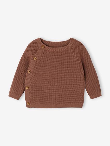 Pull en maille fantaisie naissance ouverture devant moka 2 - vertbaudet enfant 