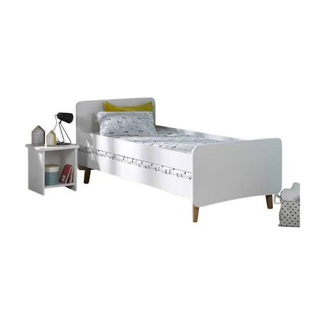 Lit avec pieds Spike - AKITEN RETAIL - Blanc - 90x200 cm - Bois massif - 1 place - À monter soi-même BLANC 2 - vertbaudet enfant 