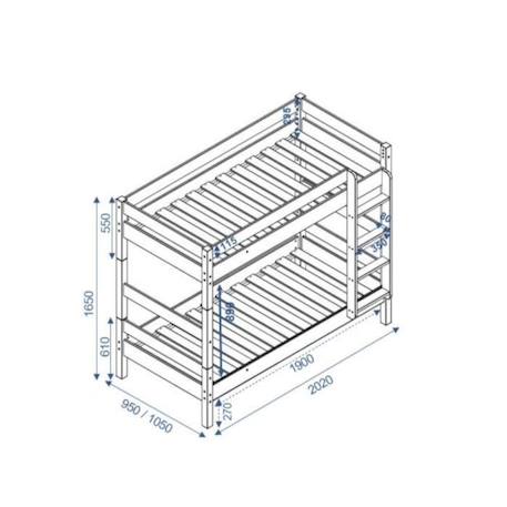 Pack lit superposé séparable avec sommier gigogne et matelas Aaron Blanc 80x190 cm BLANC 4 - vertbaudet enfant 