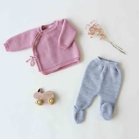 Pantalon maille tricot BLANC+BLEU+GRIS+ROSE 9 - vertbaudet enfant 