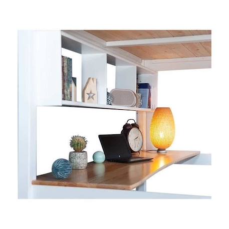 Lit mezzanine avec bureau  Orphée - Bois massif - Blanc - 90x190 cm BLANC 3 - vertbaudet enfant 