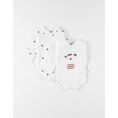 Set de 2 bodies croisés manches longues imprimé ours  - vertbaudet enfant