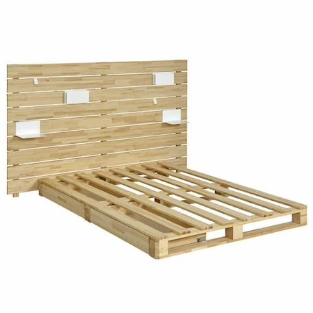 Pack lit avec tête de lit Cembro - AKITEN RETAIL - Bois naturel 140x200 cm MARRON 2 - vertbaudet enfant 