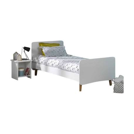 Lit avec pieds Spike - AKITEN RETAIL - Blanc - 90x200 cm - Bois massif - 1 place - À monter soi-même BLANC 1 - vertbaudet enfant 