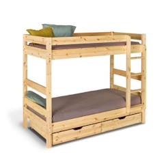 Lit superposé séparable avec tiroirs et 2 matelas - AKITEN RETAIL - Aaron - Bois naturel - 80x190 cm  - vertbaudet enfant