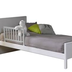 Puériculture-Barrières, sécurité domestique-Barrière de lit enfant - AKITEN RETAIL - Ava - Largeur 70cm - Bois massif - Gris