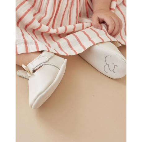 Chaussons élastiqués en cuir BLANC 2 - vertbaudet enfant 