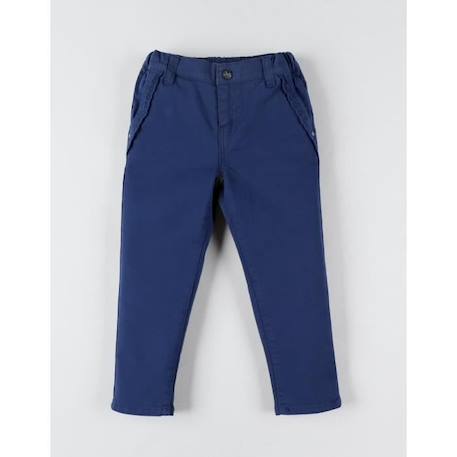 Pantalon dentelle en twill BLEU 3 - vertbaudet enfant 