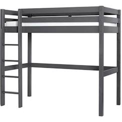 -Lit mezzanine en bois massif certifié FSC® pin - Couchage 90x190 cm Anthracite