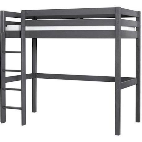 Lit mezzanine en bois massif certifié FSC® pin - Couchage 90x190 cm Anthracite GRIS 1 - vertbaudet enfant 