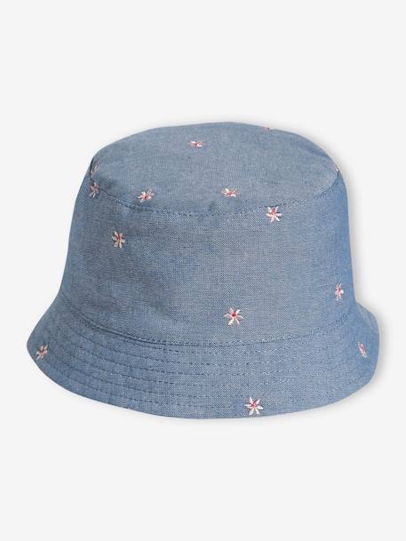 Bob en denim et fleurs brodées bébé fille bleu jean 1 - vertbaudet enfant 