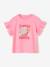 Tee-shirt 'Flower Power' fille manches à volants rose bonbon 1 - vertbaudet enfant 