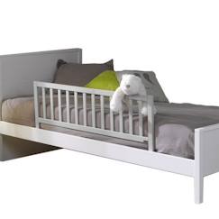 Barrière de lit enfant 120 Noé - AKITEN RETAIL - Gris clair - Bois massif - Ouverture par charnières métalliques  - vertbaudet enfant