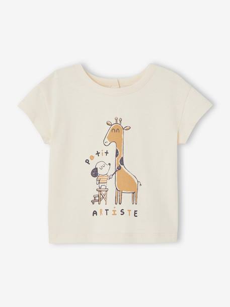 Lot de 2 T-shirts basics bébé manches courtes bleu grisé+caramel 10 - vertbaudet enfant 