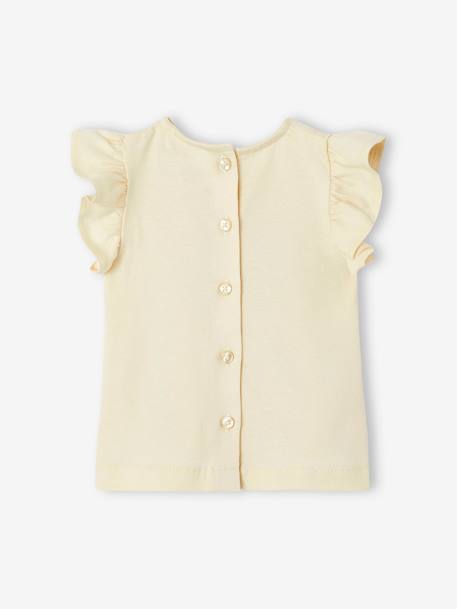 T-shirt avec fleurs en relief bébé écru+rose grisé 4 - vertbaudet enfant 