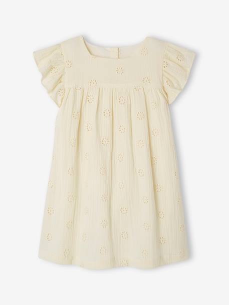 Robe cérémonie brodée fleurs en gaze de coton fille  - vertbaudet enfant