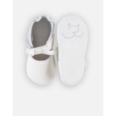 Chaussons élastiqués en cuir BLANC 4 - vertbaudet enfant 