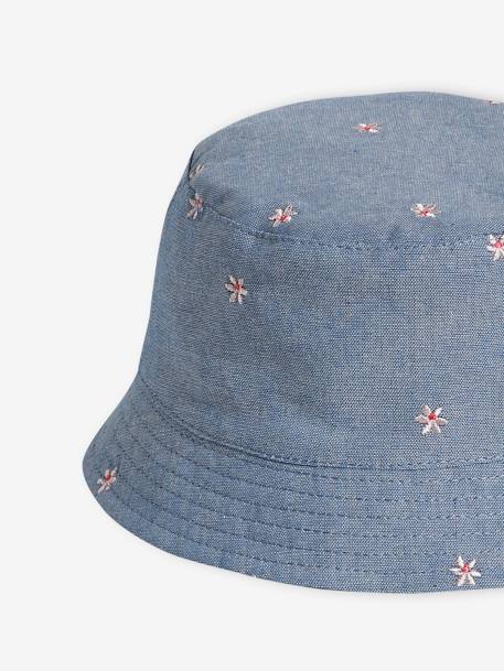 Bob en denim et fleurs brodées bébé fille bleu jean 2 - vertbaudet enfant 