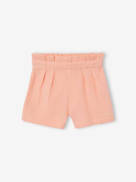 Ensemble de cérémonie fille blouse volantée et short en gaze bleu imprimé+rose imprimé 9 - vertbaudet enfant 