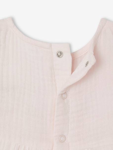 Combinaison bébé en gaze de coton rose pâle+vert sauge 5 - vertbaudet enfant 