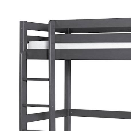 Lit mezzanine en bois massif certifié FSC® pin - Couchage 90x190 cm Anthracite GRIS 2 - vertbaudet enfant 