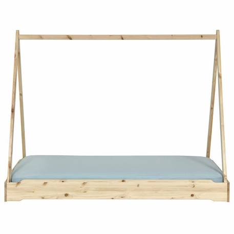 Lit empilable cabane - AKITEN RETAIL - Jelly - Bois massif - Bois naturel - 90x190 cm MARRON 4 - vertbaudet enfant 