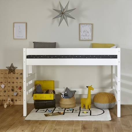 Lit Mi-hauteur Aniba - AKITEN RETAIL - Blanc - 90x200 cm - Pin massif - Gain de place BLANC 3 - vertbaudet enfant 