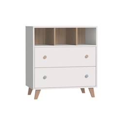 Commode bébé Kombu  Blanc et bois  - vertbaudet enfant