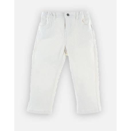 Pantalon en velours côtelé BLANC 4 - vertbaudet enfant 