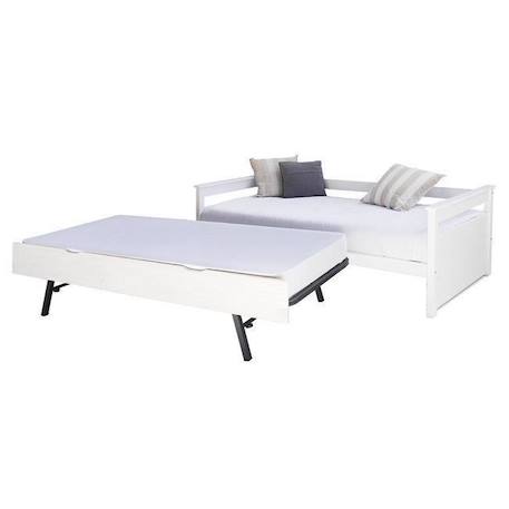 Pack Lit gigogne Izao avec matelas  Blanc 90x190 cm BLANC 3 - vertbaudet enfant 