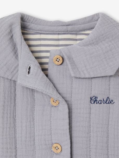 Veste en gaze de coton Bébé personnalisable bleu jean 5 - vertbaudet enfant 