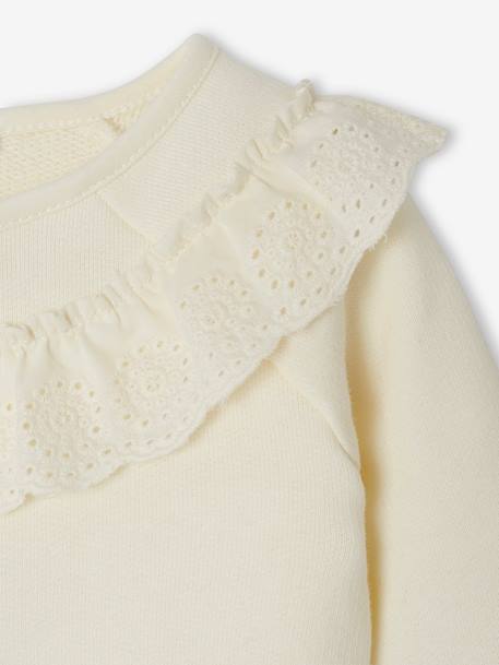 Sweat volant en broderie anglaise naissance écru 5 - vertbaudet enfant 