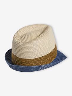 Chapeau esprit panama tricolore aspect paille garçon  - vertbaudet enfant