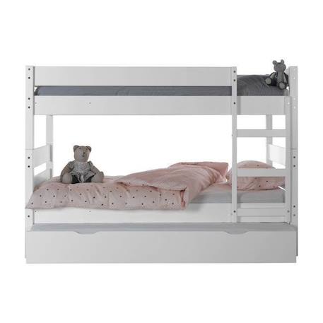 Lit superposé avec sommier gigogne Nubie  Blanc 90x200 cm BLANC 1 - vertbaudet enfant 