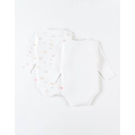 Set de 2 bodies croisés manches longues imprimés BLANC 2 - vertbaudet enfant 