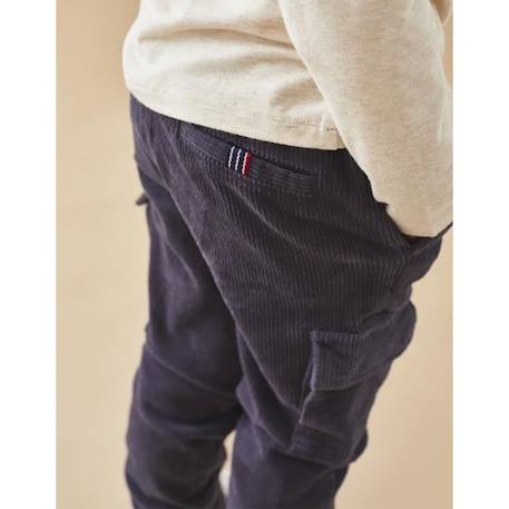 Pantalon cargo velours côtelé BLEU 2 - vertbaudet enfant 