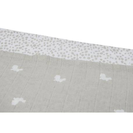 Lange gaze de Coton DottedRabbit Nougat GOTS (2 pcs) - JOLLEIN - Gris - Mixte - 70x70 cm GRIS 2 - vertbaudet enfant 