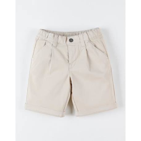 Bermuda en twill taille élastiquée BEIGE 3 - vertbaudet enfant 