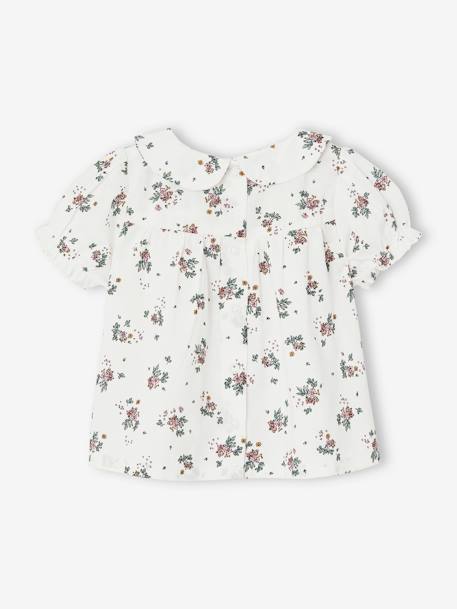 Blouse manches courtes naissance fleurie écru 5 - vertbaudet enfant 