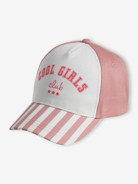 Casquette fille 'Cool Girls Club' rayé bleu+rayé rose 7 - vertbaudet enfant 