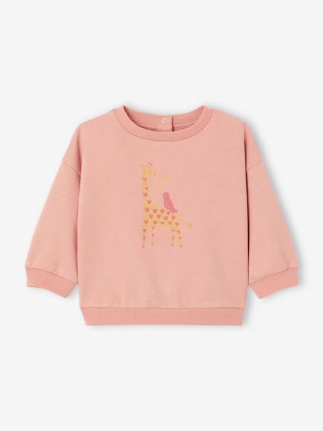 Sweat basics en molleton bébé blush+jaune pâle 2 - vertbaudet enfant 