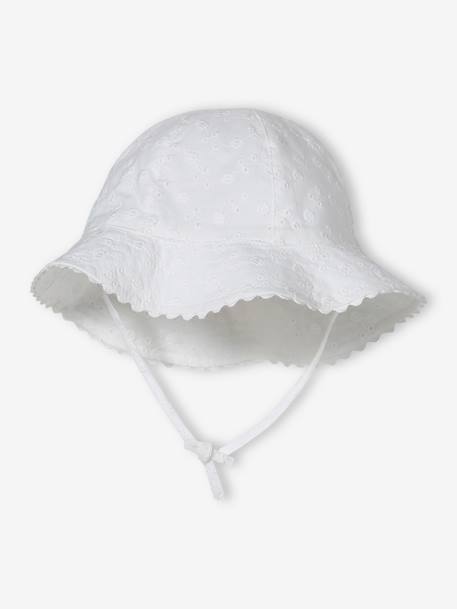 Bébé-Accessoires-Chapeau-Chapeau en broderie anglaise bébé fille