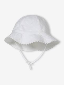 -Chapeau en broderie anglaise bébé fille