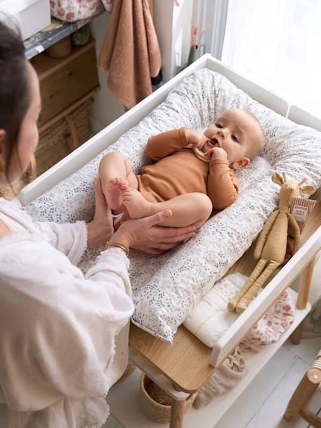 Matelas à langer Lionceau blanc imprimé+écru+vert de gris 6 - vertbaudet enfant 