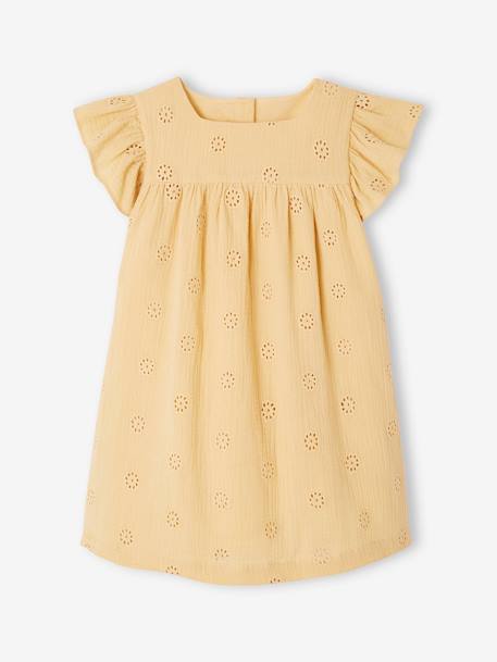 Robe cérémonie brodée fleurs en gaze de coton fille  - vertbaudet enfant