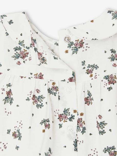 Blouse manches courtes naissance fleurie écru 4 - vertbaudet enfant 