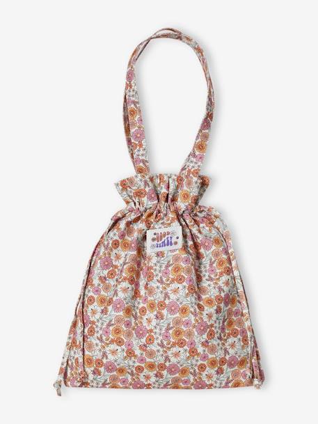 Tote Bag fleuri abricot poudré 1 - vertbaudet enfant 